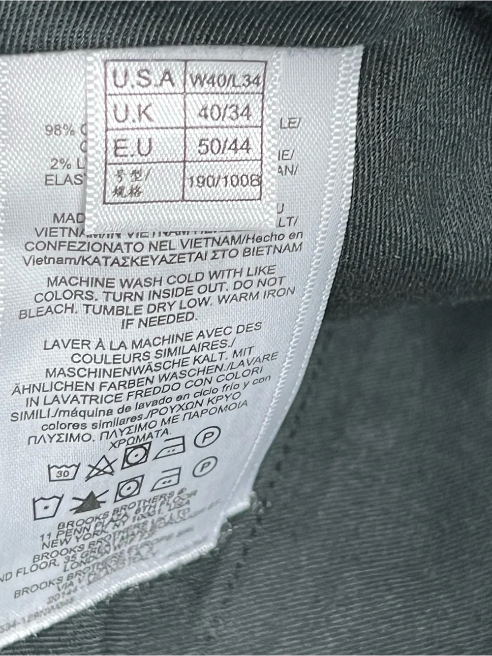 NWT Brooks Brothers Advantage Soho Chino Pants Mens 40x34 Blue Stretch Preppy